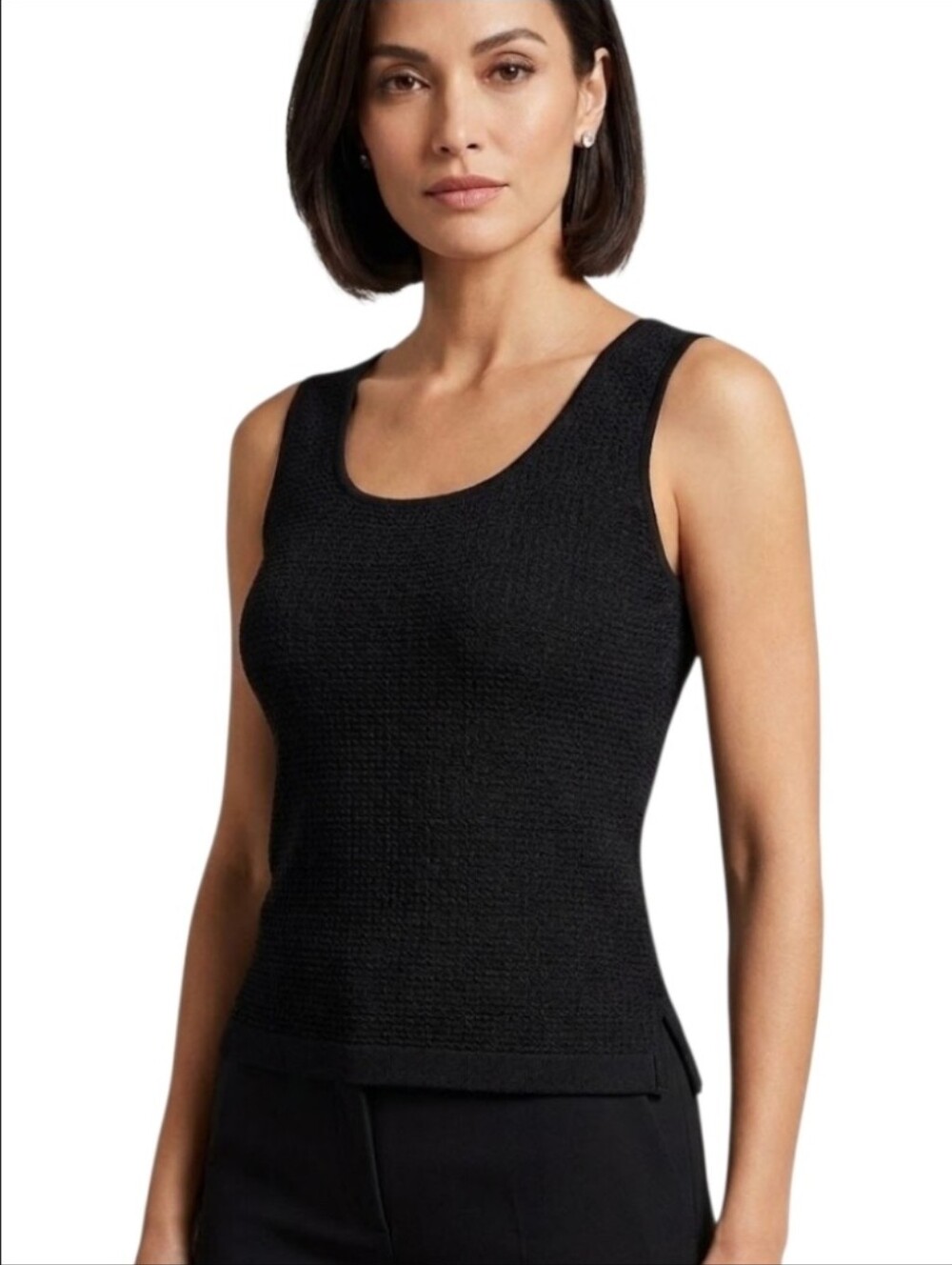 St. John NWT Classic Santana Knit Black Tank Top